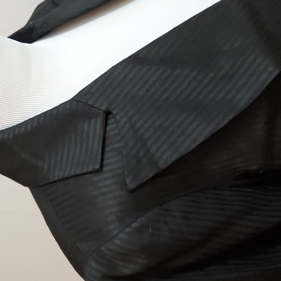 Trina Turk Los Angeles Palm Springs black pinstripe dressy cummerbund blazer - Picture 7 of 13